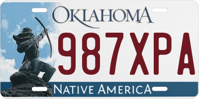 OK license plate 987XPA
