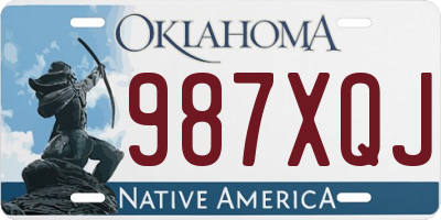 OK license plate 987XQJ