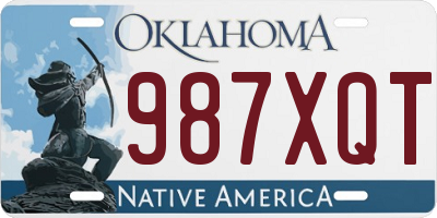 OK license plate 987XQT