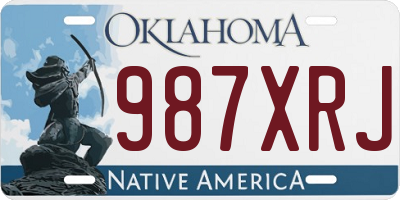 OK license plate 987XRJ