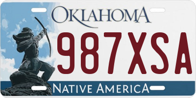 OK license plate 987XSA