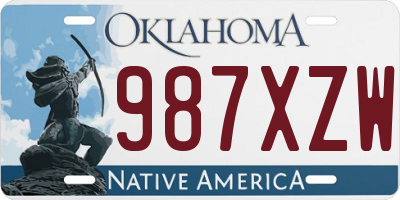 OK license plate 987XZW