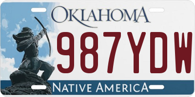 OK license plate 987YDW