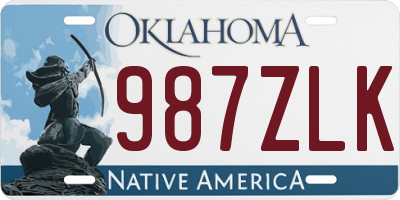OK license plate 987ZLK