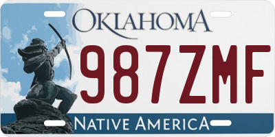 OK license plate 987ZMF