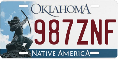 OK license plate 987ZNF