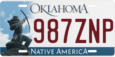 OK license plate 987ZNP