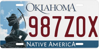 OK license plate 987ZOX