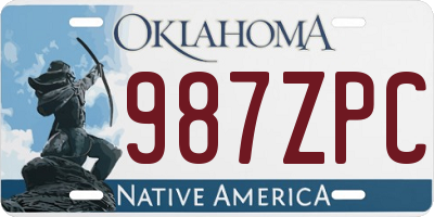 OK license plate 987ZPC