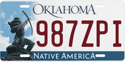 OK license plate 987ZPI