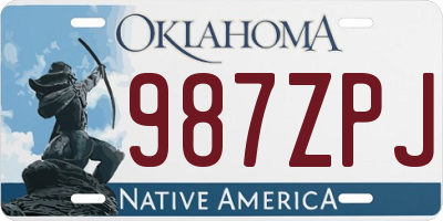 OK license plate 987ZPJ