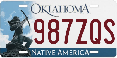 OK license plate 987ZQS