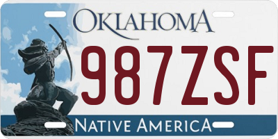 OK license plate 987ZSF