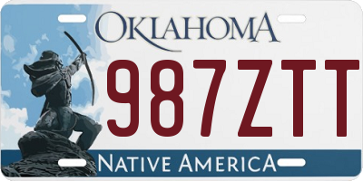 OK license plate 987ZTT