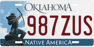 OK license plate 987ZUS