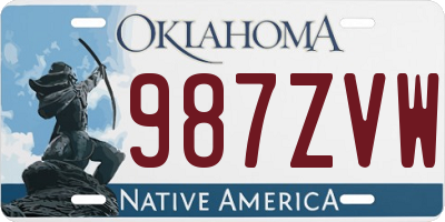OK license plate 987ZVW