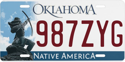 OK license plate 987ZYG