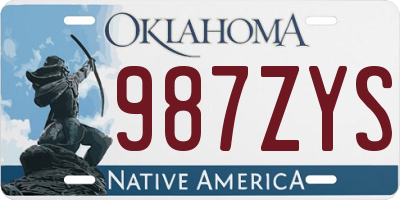 OK license plate 987ZYS