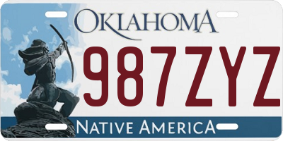 OK license plate 987ZYZ