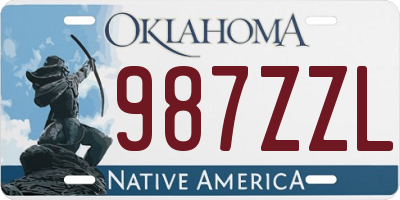 OK license plate 987ZZL