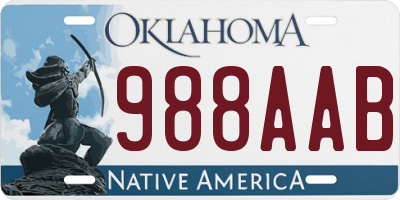 OK license plate 988AAB