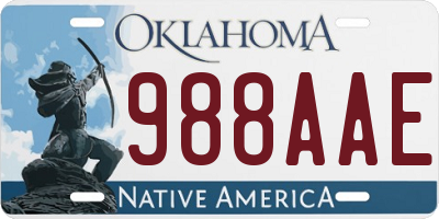 OK license plate 988AAE