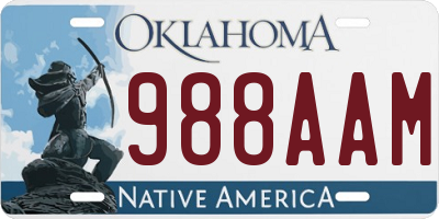 OK license plate 988AAM