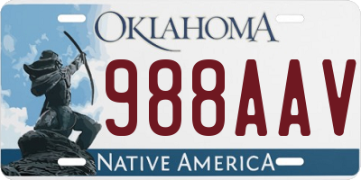 OK license plate 988AAV