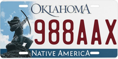 OK license plate 988AAX