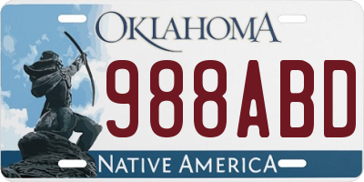 OK license plate 988ABD