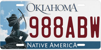 OK license plate 988ABW