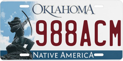 OK license plate 988ACM
