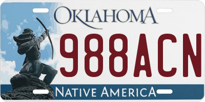 OK license plate 988ACN