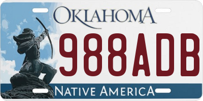 OK license plate 988ADB