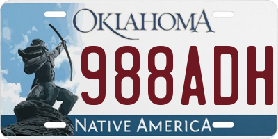 OK license plate 988ADH