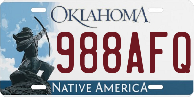 OK license plate 988AFQ