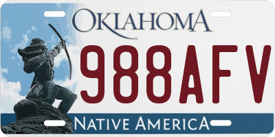 OK license plate 988AFV