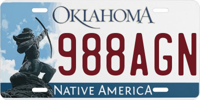 OK license plate 988AGN