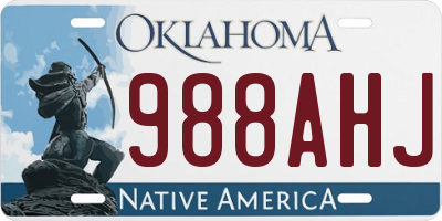 OK license plate 988AHJ