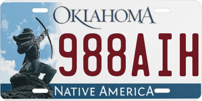 OK license plate 988AIH