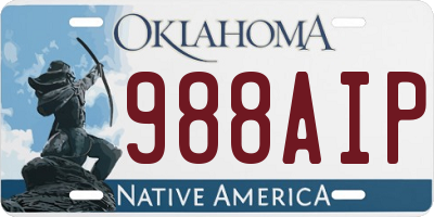 OK license plate 988AIP