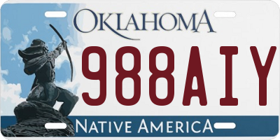 OK license plate 988AIY