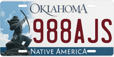 OK license plate 988AJS