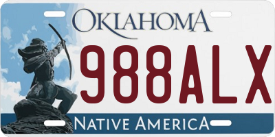 OK license plate 988ALX