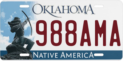OK license plate 988AMA