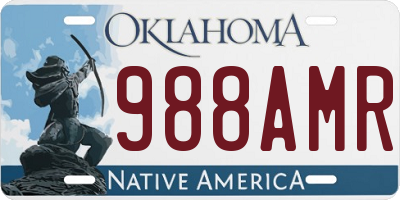 OK license plate 988AMR