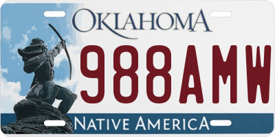 OK license plate 988AMW
