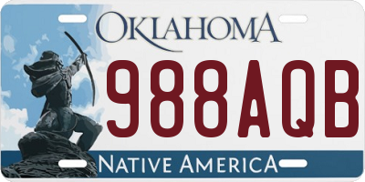 OK license plate 988AQB