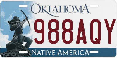 OK license plate 988AQY