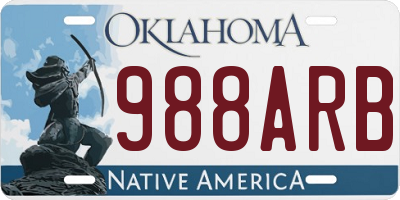 OK license plate 988ARB